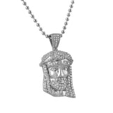 Rhodium Micro Jesus Piece Pendant