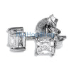 4mm Princess Cut Signity CZ Sterling Silver Earrings