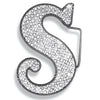 S Initial Jumbo Belt Buckle Rhodium