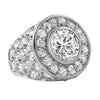 Custom Centerstone Rhodium CZ Bling Bling Ring