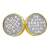 Gold Circle CZ Micro Pave Iced Out Earrings