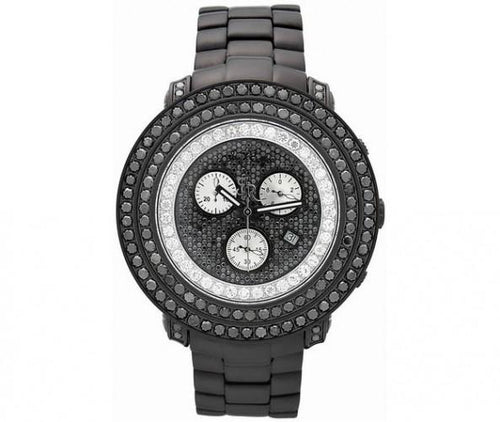 Huge Double Black Diamond Bezel Joe Rodeo Watch 8.00 Carats