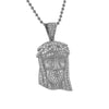 Satin Finish Rhodium Mini Jesus Face Pendant