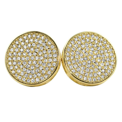 Jumbo Circle Gold Micro Pave CZ Bling Bling Earrings