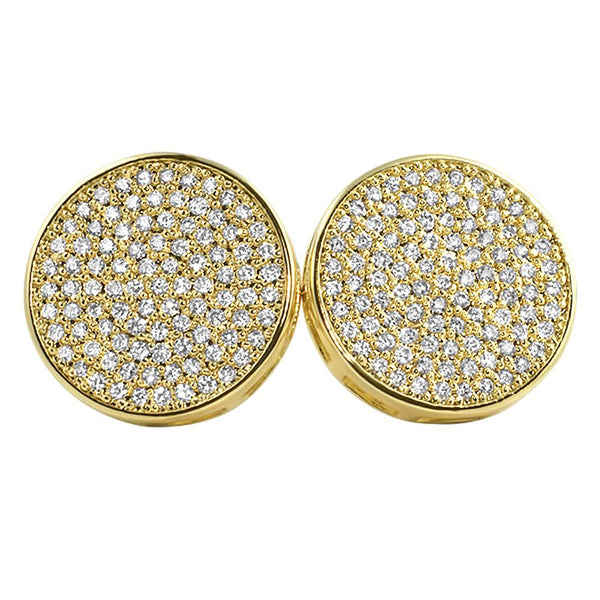 Jumbo Circle Gold Micro Pave CZ Bling Bling Earrings