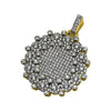 .925 Silver Mega Icey CZ Bling Bling Circle Gold Pendant