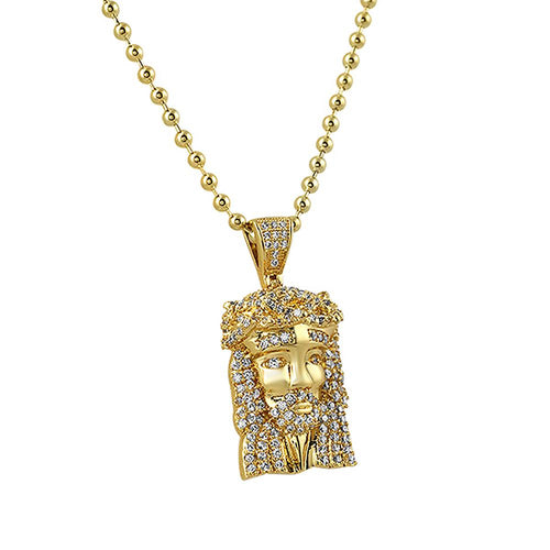 Micro Jesus Piece Pendant Gold