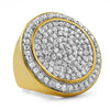 Gold .925 Sterling Silver CZ Bling Ring Mega Ice Circles