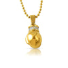 Micro 3D Boxing Glove Gold Steel Pendant