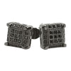 Black CZ Small Cube Micro Pave Earrings