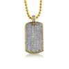 CZ Bling Bling Dog Tag Medium Gold Pendant