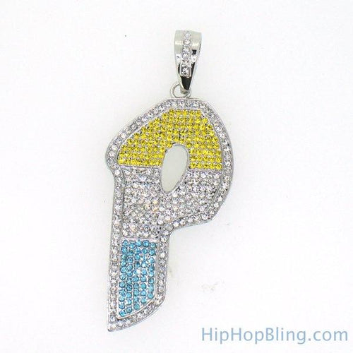 P Color Bling Bling Initial Graffiti Style