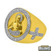 Mary Christian Diamond Mens Ring Gold .925 Silver