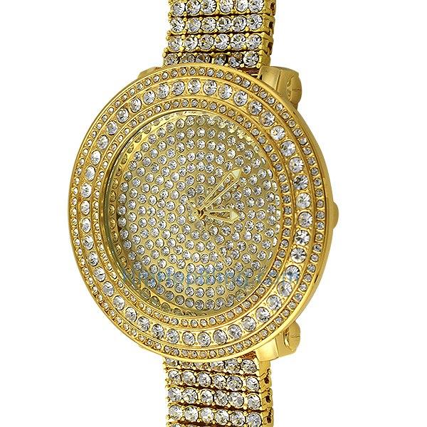 Gold Bright Custom Bling Bling Watch & Band