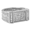 Rhodium Bar CZ Bling Bling Ring