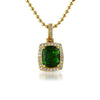 Rick Ross Style Green Gem Pendant .925 Silver