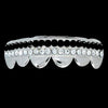 BLACK / CLEAR Double Bar SILVER Iced Out Grillz Hip Hop Bling Grills BOTTOM