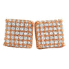 Rose Gold 3D Square CZ Iced Out Earrings