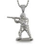 Toy Army Soldier 3D CZ Pendant Rhodium