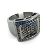 Pool of Ice Bling CZ Mens Black on Black Ring