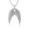 Large Wings Rhodium Iced Out Pendant