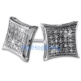 Kite Medium CZ Bling Bling Micro Pave Earrings .925 Silver