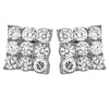 Triple Diamond CZ Rhodium Bling Bling Earrings