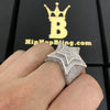 Super Star Rhodium CZ Bling Bling Ring