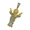 Gold Jesus Open Arms CZ Bling Bling Pendant