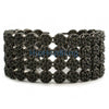 Cluster Black on Black 4 Row Bling Bling Bracelet