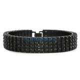 Black on Black 4 row Bling Bling Bracelet