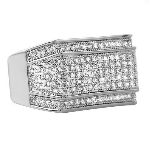 Imperial Rhodium CZ Hip Hop Ring