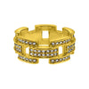 Prez Link Eternity Band Gold CZ Bling Bling Ring