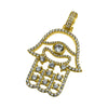 Hamsa CZ Outline Gold Bling Bling Pendant