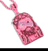 Pink Jesus Piece Pendant & Rosary Necklace