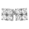 4 Stone Box CZ Diamond Bling Bling Earrings