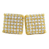 3D Square Gold CZ Bling Bling Earrings