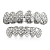 Silver Grillz Set Diamond ice Style Teeth Set