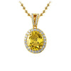 Canary Oval Cut Gem Hip Hop Pendant