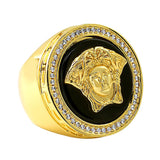 Onyx Medusa Bling Bling Gold Hip Hop Ring