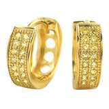 CZ Double Row Lemonade Hoop Micro Pave Earrings