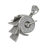 Money on a Roll Rhodium CZ Bling Bling Pendant