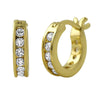 Channel Hoop Gold CZ Bling Bling Earrings