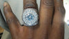 Custom Centerstone Rhodium CZ Bling Bling Ring