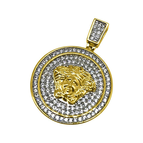 Gold Bling Bling CZ Medusa Gold Mini Pendant