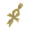 Stylish Ankh Cross CZ Gold Bling Bling Pendant