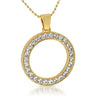 Circle 41MM Bezel CZ Bling Bling Gold Pendant