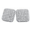 XL 3D Rounded Box CZ Bling Bling Earrings