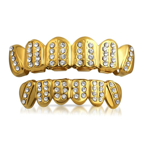 Hip Hop Grillz Gold Ice Bars Set