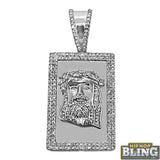 Jesus Piece Block .925 Silver Pendant .54cttw Diamonds